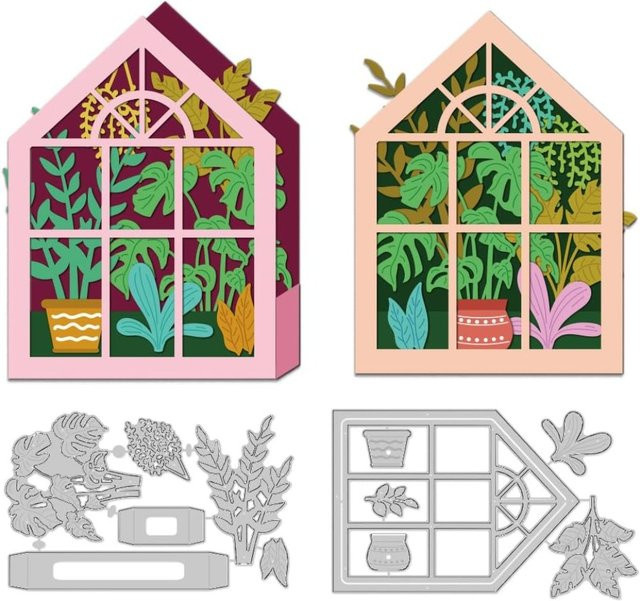 3D Gewächshaus Pflanzen Box Stanzform aus Kohlenstoffstahl für Scrapbooking und Kartenherstellung - Bild 1