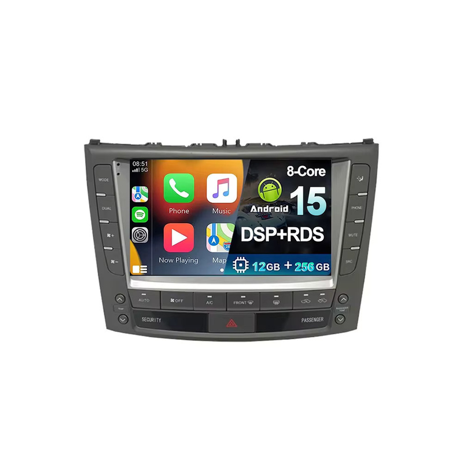 TIEYEZ Android 15 Multimedia Autoradio mit 2K Display, Carplay, WIFI, 4G und Bluetooth für Lexus IS250 IS300 IS200 IS220 IS350 (2005-2012), Schwarz - Bild 5