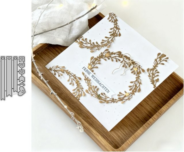 Goldene Metall-Stanzform in Herzform für Weihnachtskarten und Scrapbooking - Bild 1