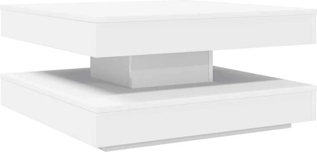 vidaXL Couchtisch modern in Weiß mit 360-Grad drehbarer Tischplatte, B/T/H: 70 x 70 x 34,5 cm - Bild 1