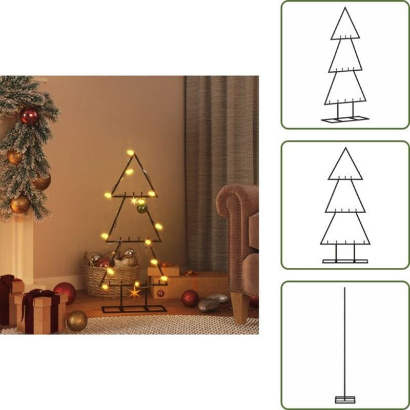 The Living Store Metall-Weihnachtsbaum in Schwarz, moderne geometrische Weihnachtsdekoration, Höhe: 60 cm - Bild 1