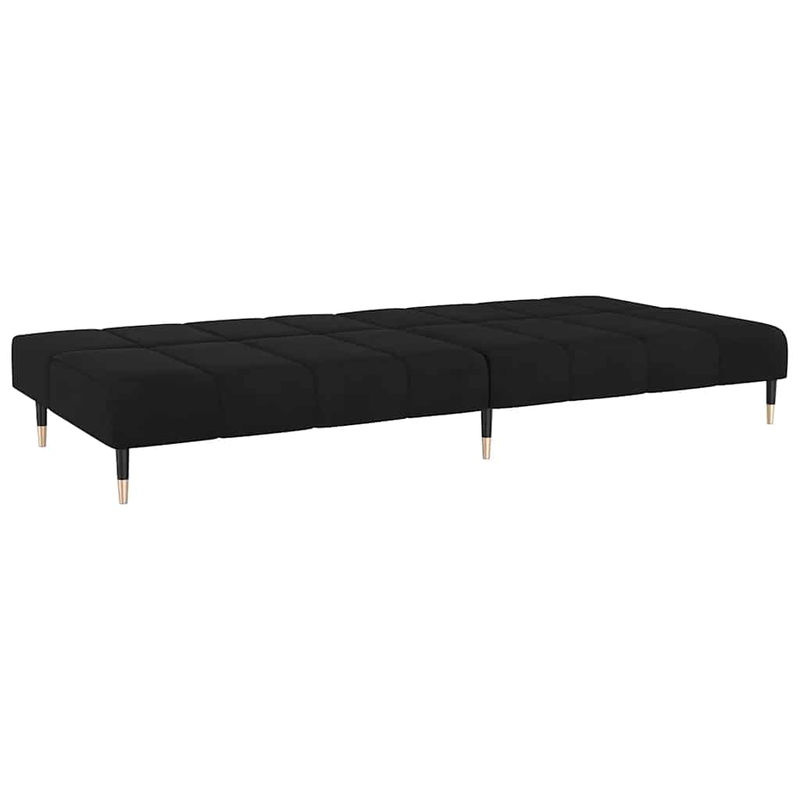 vidaXL Schlafsofa 2-Sitzer Click-Clack in Schwarz aus Samt mit Schlaffunktion - Bild 4