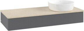 V&B Waschtischunterschrank Antao mit Frontstruktur und Beleuchtung, Anthrazit lackiert, B/T/H: 120 x 50 x 19 cm - Bild 1