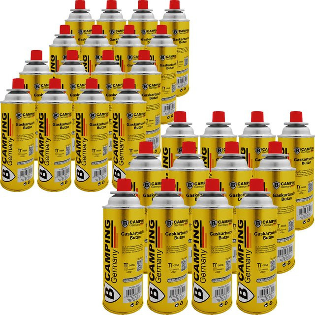 B-Camping Germany Butangas-Kartuschen 28er-Set, Bajonett-Verschluss, Silber, 227 g pro Stück - Bild 1