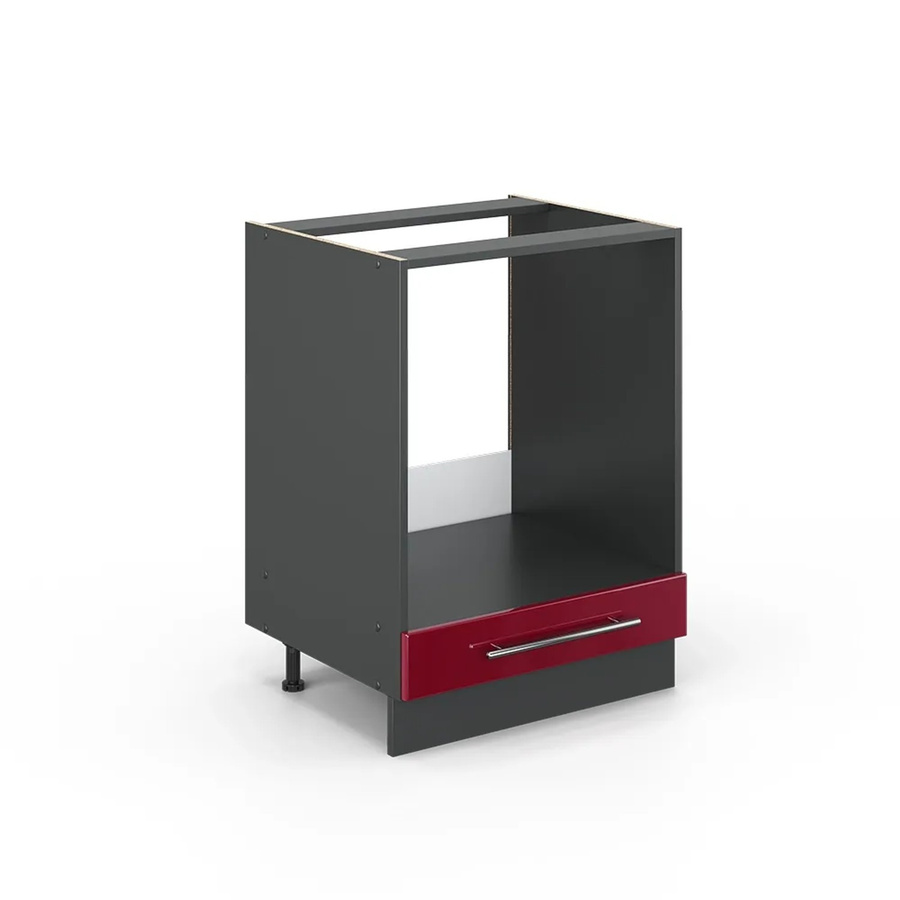 Vicco Herdumbauschrank Fame-Line Bordeaux Hochglanz/Anthrazit Breite: 60 cm - Bild 2