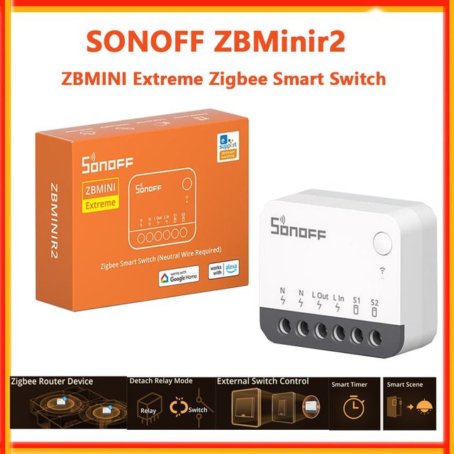 SONOFF Zbminir2 Extreme Zigbee Smart Switch ZBMini DIY Smart Home Schaltmodul in Weiß zur Steuerung über EWelink App und Alexa - Bild 1