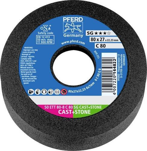 PFERD Schleiftopf ETT SG CAST+STONE für Guss und Stein, Farbe: Grau, Durchmesser: 80 mm, Körnung: 80 - Bild 1