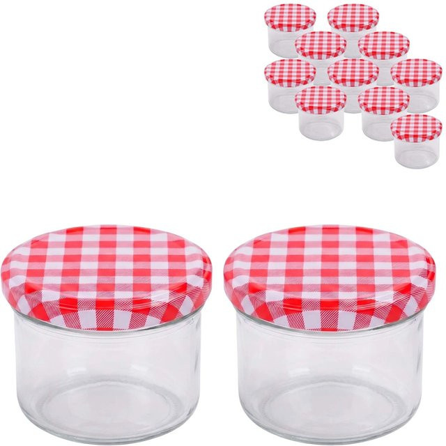 Relaxdays Einmachgläser Set aus Glas mit Twist-Off Deckel, transparent, 12er Set, 220 ml - Bild 1
