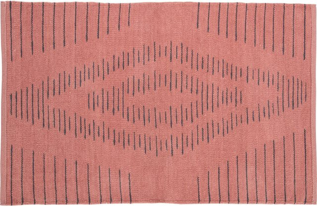 OBI Baumwoll Teppich gemustert Terracotta-Schwarz B: 60 cm, T: 90 cm - Bild 1