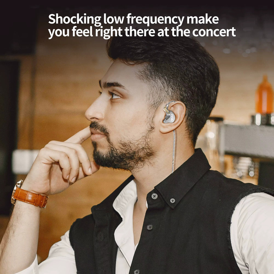 CCA In-Ear HiFi-Monitor-Kopfhörer mit abnehmbarem Kabel in Silber - Bild 5