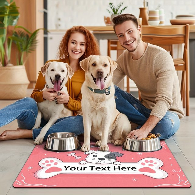 VIKAMA Hundefuttermatte aus Kieselgur in Pink, rutschfest und schmutzabweisend, B/T/H: 30 x 30 x 30 cm - Bild 1