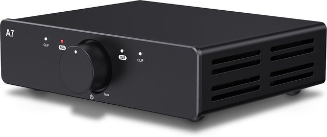 3E Audio A7 HiFi Stereo-Verstärker, 2.0-Kanal Klasse D Leistungsverstärker mit XLR/RCA-Eingängen, Schwarz - Bild 1