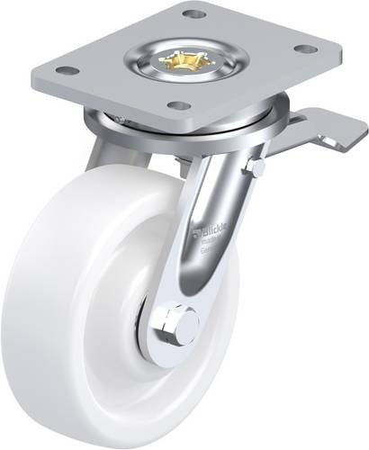 Blickle Lenkrolle 82487 LO-SPO 150K-ST mit Feststeller in Weiß, Rad-Durchmesser: 150 mm, Tragfähigkeit: 800 kg - Bild 1