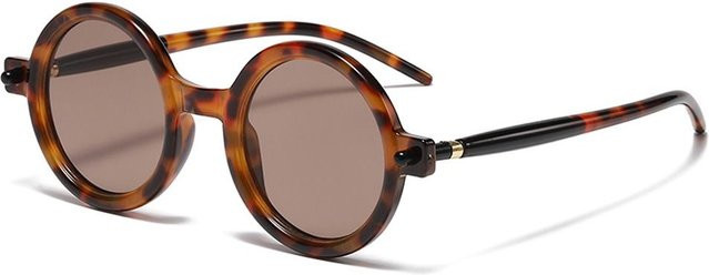 Yiran bag Sonnenbrille, rund, Vollrand, Kunststoff, Leopard-Tea, Damen - Bild 1
