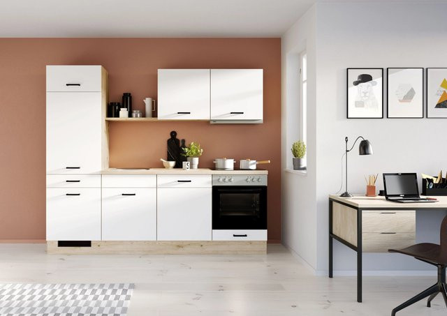 Impuls Küchen Küchenzeile IKZ1240G1 in Weiß mit E-Geräten und Soft-Close-Funktion, Breite: 240 cm - Bild 1