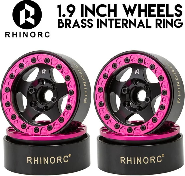 RhinoRC Beadlock-Felge, Rosa Blau, Metall, 24,5 mm, 1,9" - Bild 1