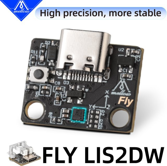 Mellow Fly-LIS2DW Beschleunigungsmesserplatine mit ADXL345 Halterung in Schwarz für Klipper, Gemini, Raspberry Pi, Revo Hotend, TZ2.0, K1 und MK8 3D-Drucker - Bild 1