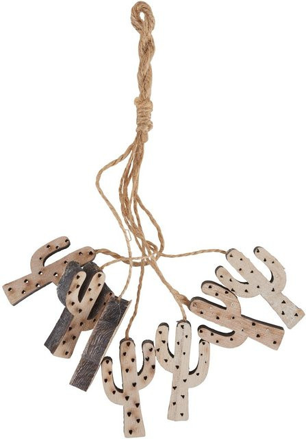 Othmar Decorations Anhänger Kaktus Stina in Natur aus Holz und Jute, Farbe: Braun - Bild 1