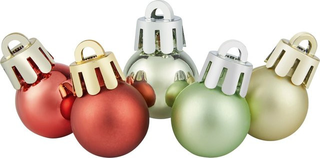 OBI Weihnachtskugeln Set, 36er Set, Kunststoff, Mehrfarbig, Durchmesser: 2 cm - Bild 1