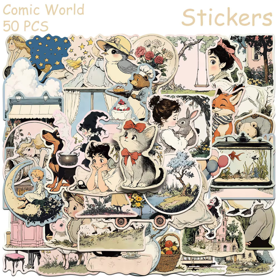 50 Stück Cartoon Comic Welt Aufkleber in Multicolour für Laptop, Gepäck und DIY-Projekte - Bild 2