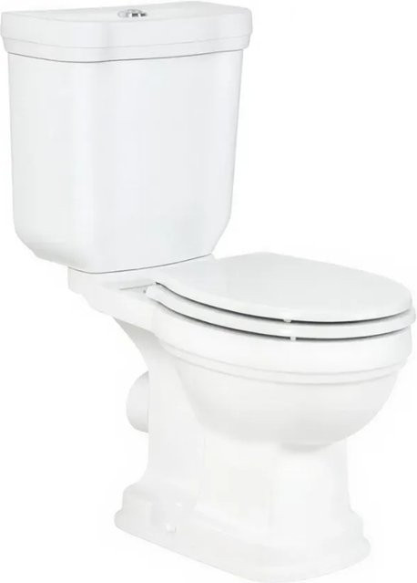 BÄDER BOUTIQUE Stand-WC Kombi Set Retro in Weiß mit SoftClose WC-Sitz und Spülkasten für Wasseranschluss links oder rechts - Bild 1