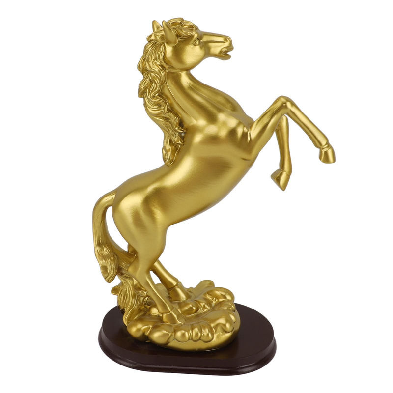 Springende Pferdestatue in Gold von OutsideWorld aus Kunstharz - Bild 3