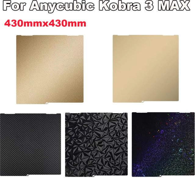 Anycubic Doppelseitige PEI Bauplatte für Kobra 3 Max 3D-Drucker in Gold - Bild 1