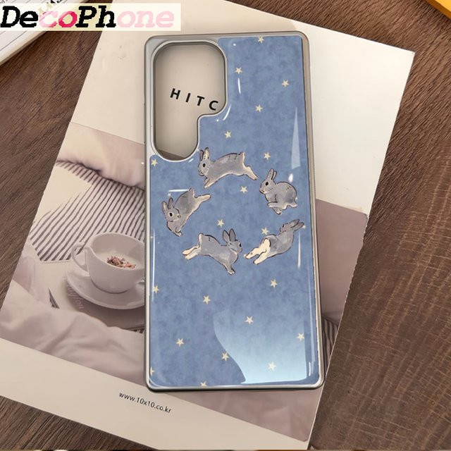 DecoPhone Star Rabbit Epoxy Handyhülle Sturzsicher für Samsung Galaxy S23 S24 S25 S26 Plus FE Ultra Edge in Blau - Bild 1