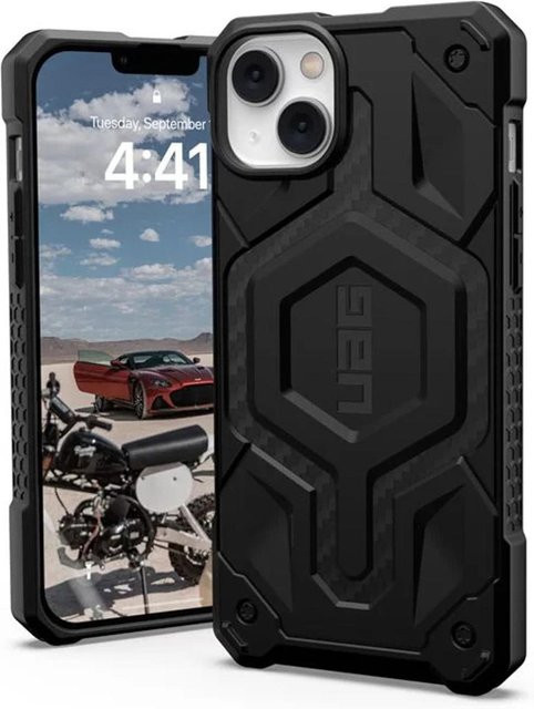 Urban Armor Gear Monarch Pro Carbon MagSafe-Hülle für Apple iPhone 14 Plus, Schwarz - Bild 1