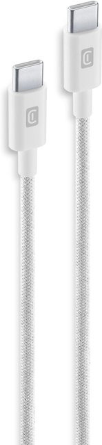 Cellularline Braided Data Cable USB Typ-C auf USB Typ-C in Weiß, 1,5 m - Bild 1