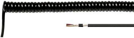 HELU Spiralkabel Li12YD11Y Schwarz 7 x 0,14mm² Länge: 400mm bis 1600mm - Bild 1