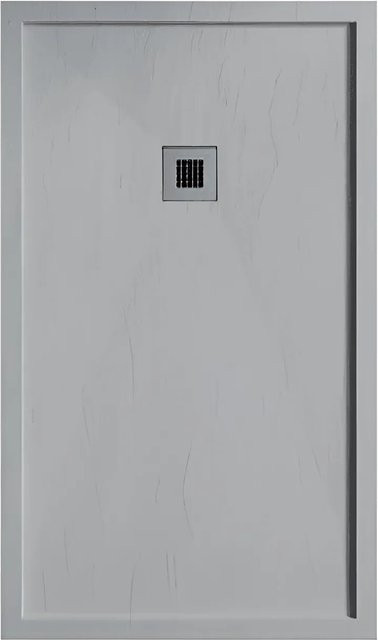 Stano Mineralguss Duschwanne Extra Flach mit Rand in Sarin Grau, B/B/H: 140 x 90 cm - Bild 1