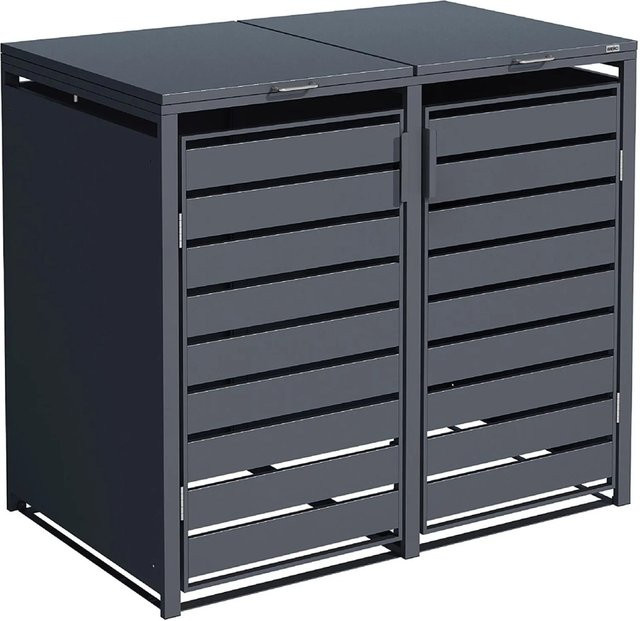 WEKA Metall-Mülltonnenbox Gary 2er, Anthrazit, pulverbeschichtet - Bild 1