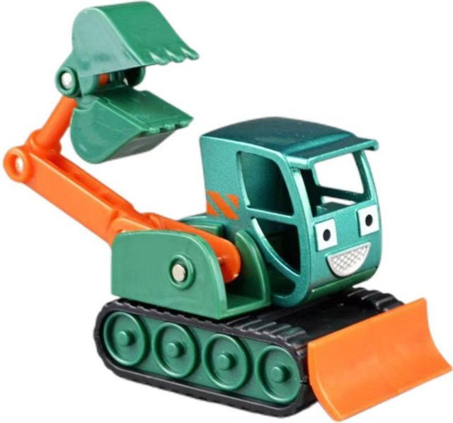 MKronRC Bob der Baumeister Diecast Metallfahrzeuge Set, Baufahrzeug Reparatur Hebebühne, rot - Bild 1