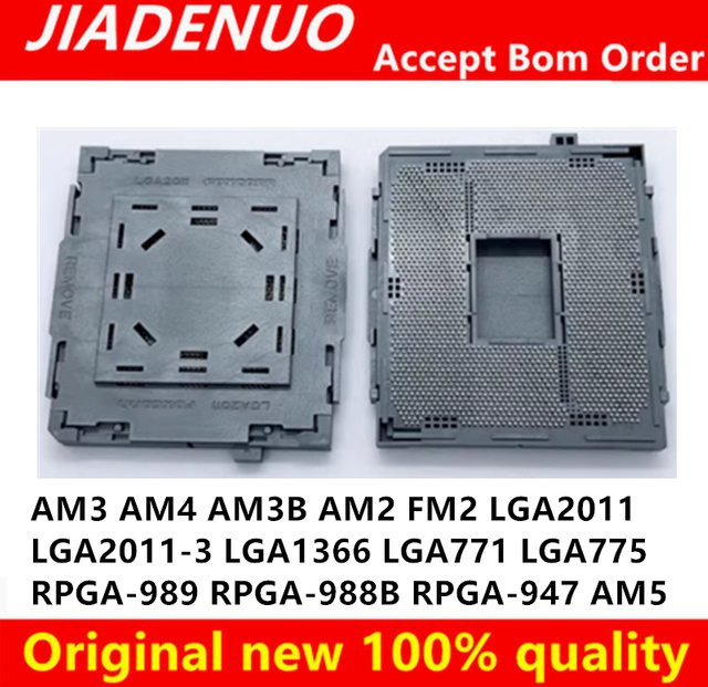 JIADENUO BGA-CPU-Sockelhalter mit Zinnkugeln für Motherboard Mainboard AM2 AM3 AM4 AM5 AM3B FM2 LGA771 LGA775 LGA1366 LGA2011 in Grau - Bild 1