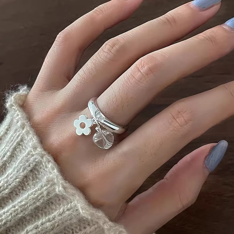 FANGSU Blumenring, 925 Silber, Kristall, Damen - Bild 1
