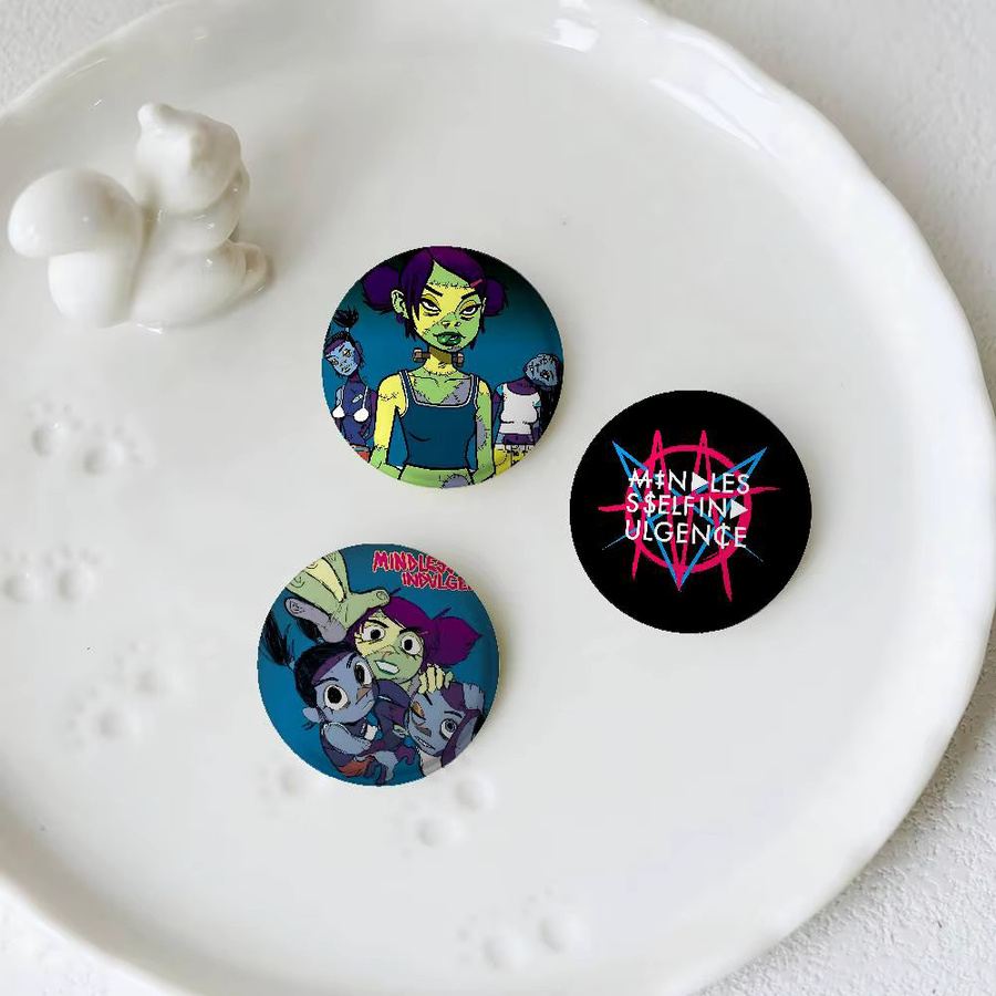 Brosche A-Mindless Self Indulgence-S Abzeichen, Cartoon, Rund, Acryl - Bild 4