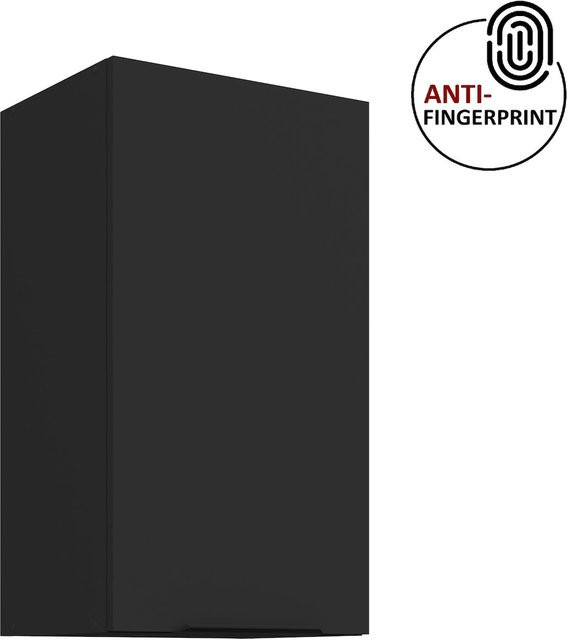 Küchen Hängeschrank ARIA Schwarz matt mit Einlegeböden Breite: 40 cm, Höhe: 72 cm, Tiefe: 1 cm - Bild 1