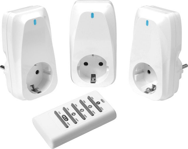 Vivanco Funksteckerset 3fach, vorprogrammiert, 1.150W, weiss (61172) - Bild 1