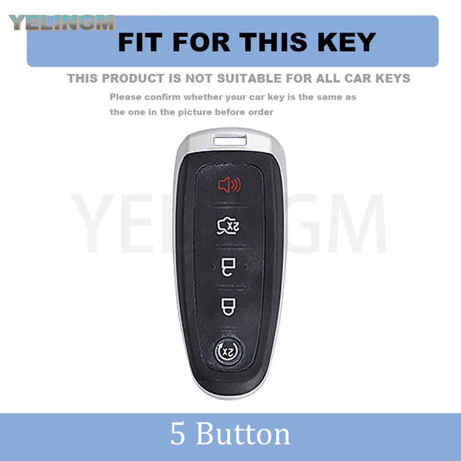 YELINGM TPU Fernbedienungs-Autoschlüsselhülle für 5-Tasten Ford Explorer Edge Escape Flex Taurus Smart Key - Bild 1