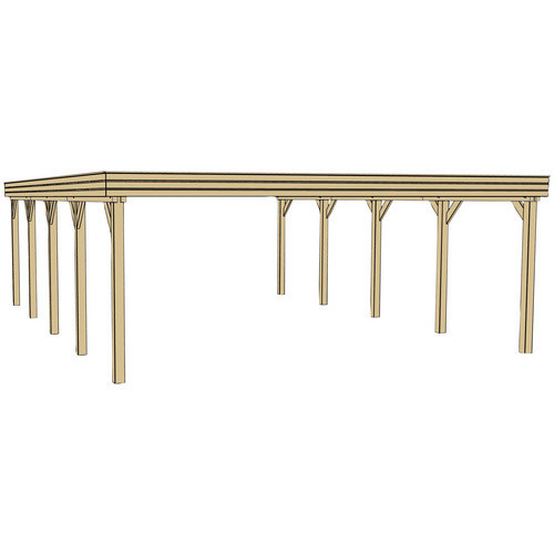 WEKA Doppelcarport 609 mit Stahltrapezdach aus Kiefernholz in Braun, B/T: 600 x 812 cm, Höhe: 240 cm - Bild 4