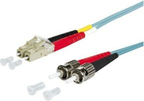BTR NETCOM Duplex-Glasfaserkabel OM3 mit LC/ST-Steckern, Mehrfarbig, Länge: 2 m - Bild 1