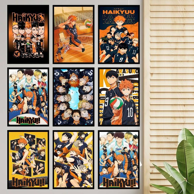 Haikyuu Anime Volleyball DIY Sticky Poster im Vintage-Stil, Mehrfarbig, B/H: 15,0 x 10,0 cm - Bild 1