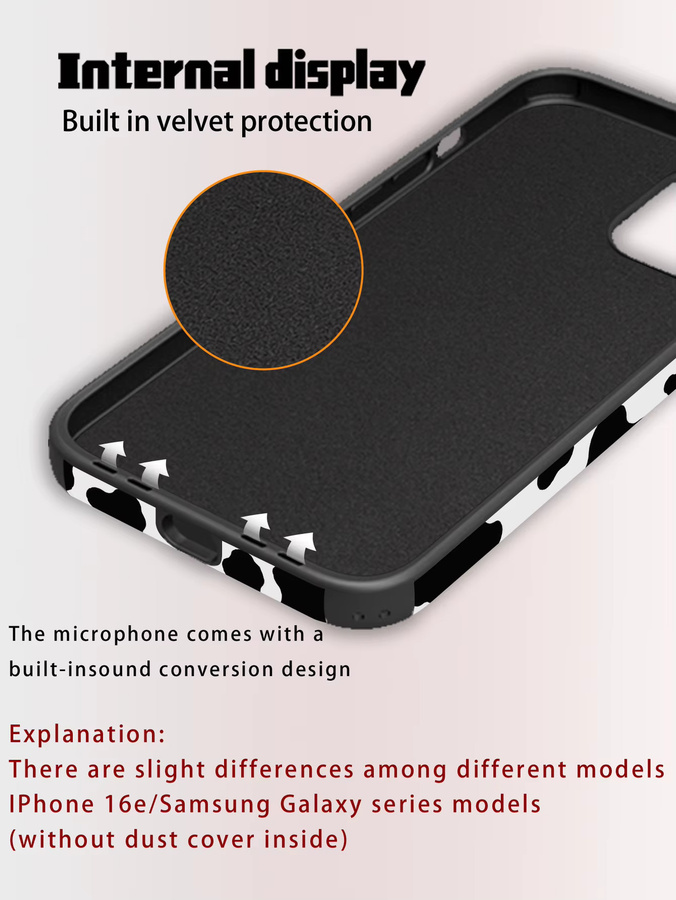Stoßfeste Handyhülle in Kuhfell-Optik für iPhone 11 bis iPhone 18 Pro Max, weiß und mehrfarbig - Bild 4