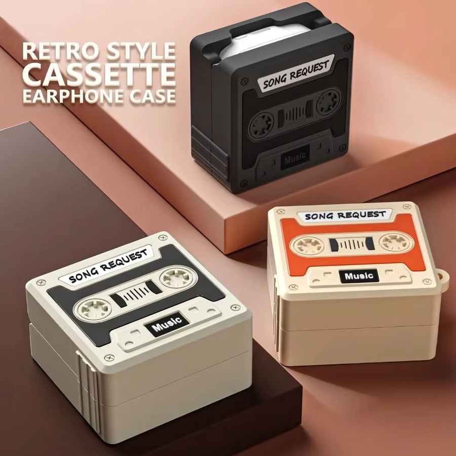 Retro-Schlüsselanhänger-Hülle aus Flüssigsilikon für Samsung Galaxy Buds 4 und Buds 4 Pro in Grau - Bild 3