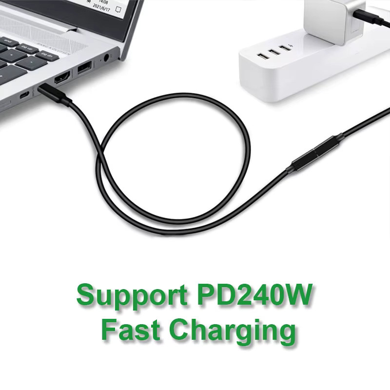 Letusoon USB-C Verlängerungskabel USB 3.2 Gen2 Typ C Extender in Schwarz mit 20 Gbit/s Datenübertragung, 4K 60 Hz Video und PD 240 W Ladefunktion - Bild 4