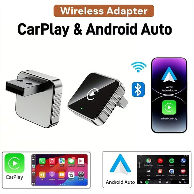 XUDA 2-in-1 Smart Box Kabelloser CarPlay und Android Auto Adapter mit 2,4-5,0 GHz WLAN - Bild 1