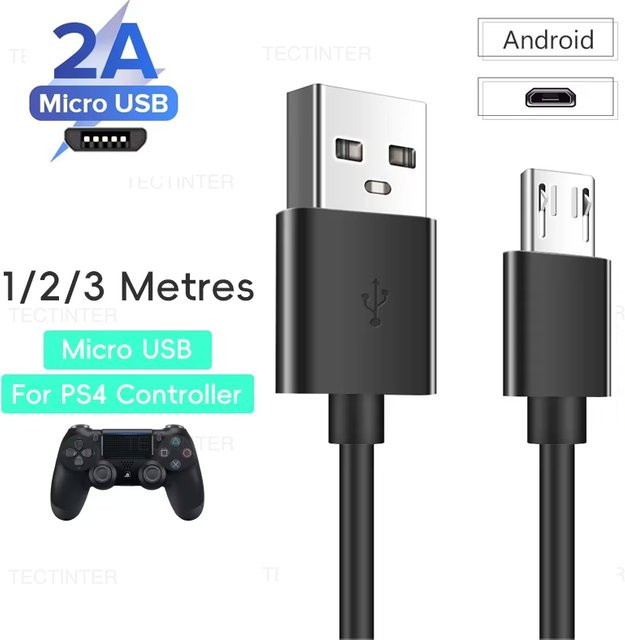 TECTINTER Micro USB Kabel für Samsung Smartphones und Xbox One oder PS4 Controller mit 2A Schnellladefunktion - Bild 1