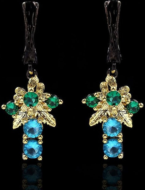 YIRAN Jewelry Ohrstecker, Kupfer, Schwarz, Diamant, Kristall, Zirkonia, Damen - Bild 1