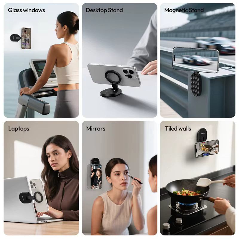Ulanzı MA39 MagLock Magnetischer Saugnapf-Telefonhalter Desktop-Ständer in Schwarz für iPhone und Android - Bild 6